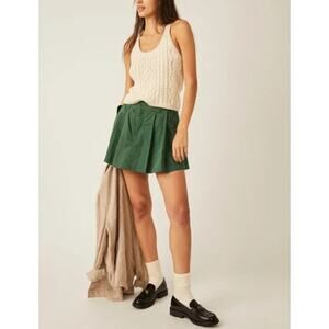 Free People Skirt 2 Pleat To Meet You Mini Green Summer Festival Academia Preppy